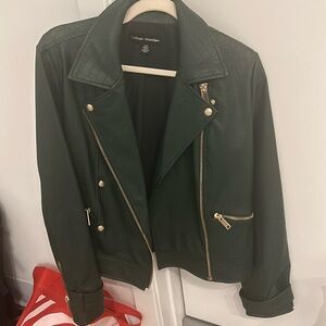 Green Faux Leather Jacket